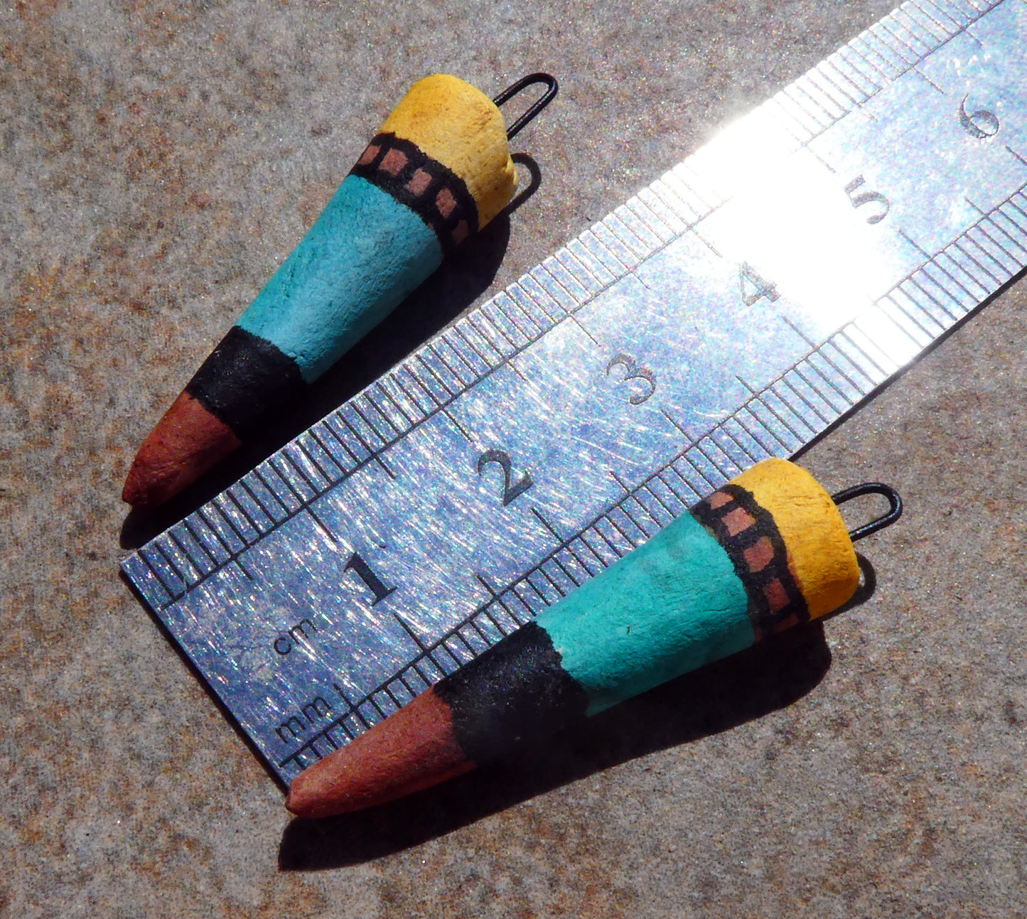 Ceramic Inky Spike Earring Charms #7