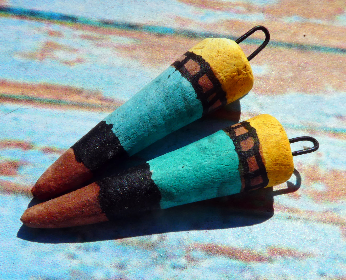 Ceramic Inky Spike Earring Charms #7