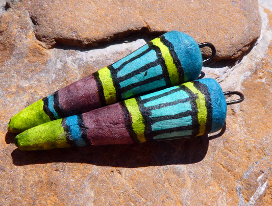 Ceramic Inky Spike Earring Charms #8