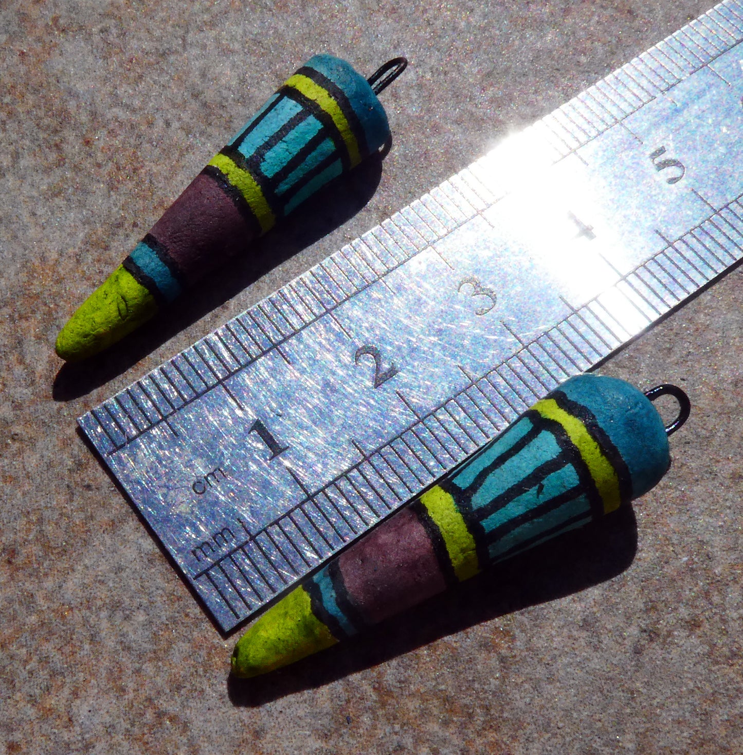 Ceramic Inky Spike Earring Charms #8