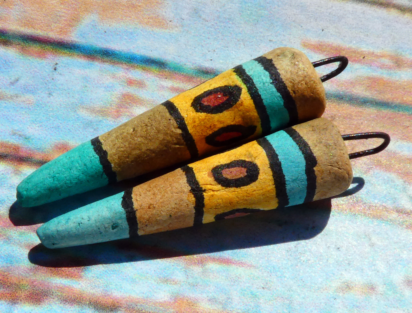 Ceramic Inky Spike Earring Charms #9