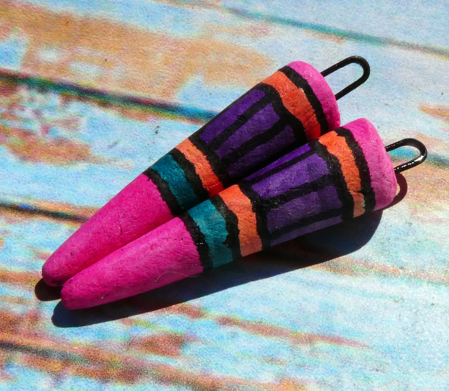 Ceramic Inky Spike Earring Charms #10