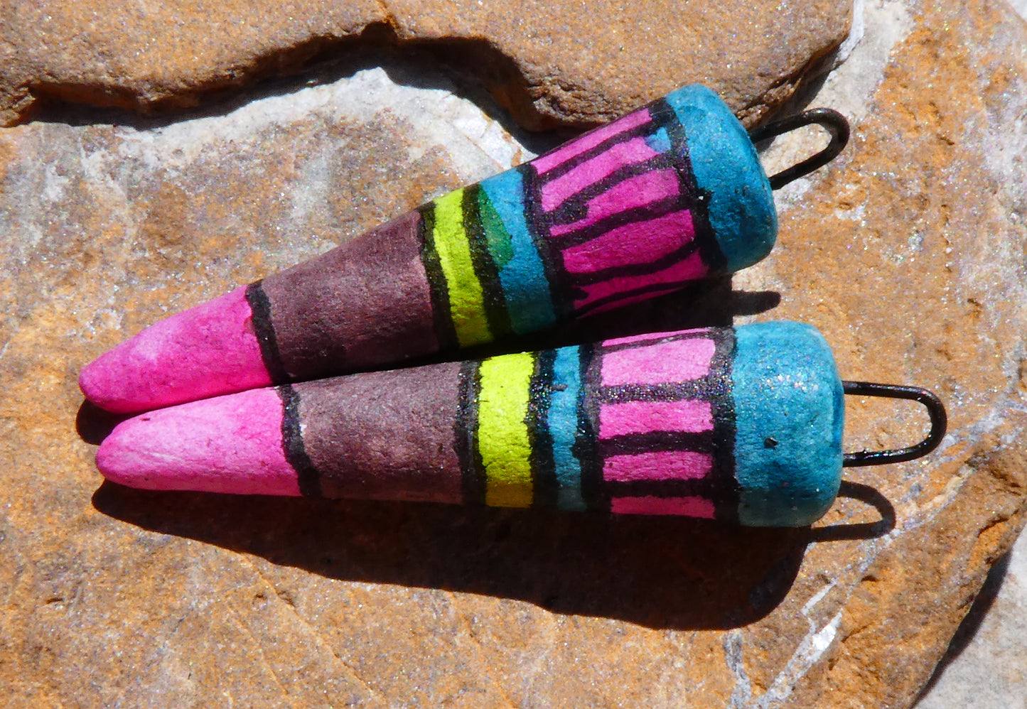 Ceramic Inky Spike Earring Charms #12