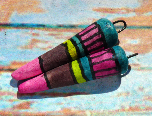 Ceramic Inky Spike Earring Charms #12