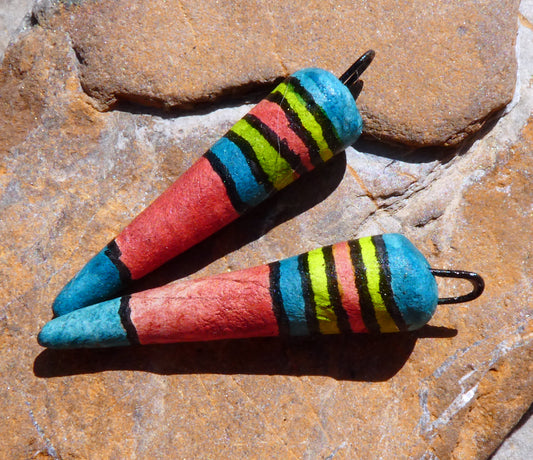 Ceramic Inky Spike Earring Charms #13