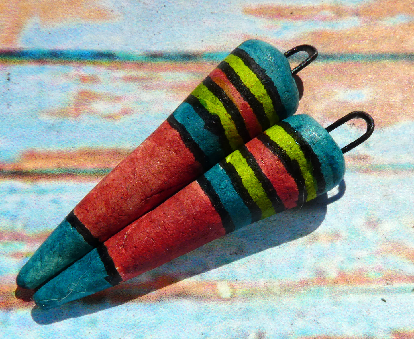 Ceramic Inky Spike Earring Charms #13