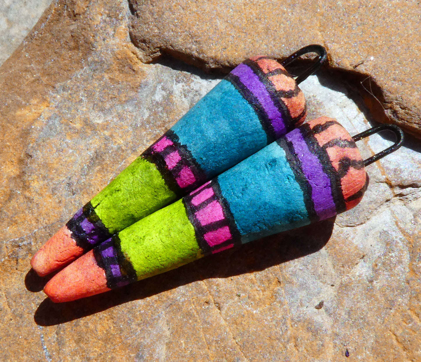 Ceramic Inky Spike Earring Charms #14