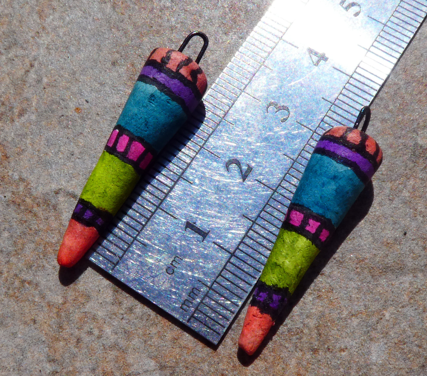 Ceramic Inky Spike Earring Charms #14