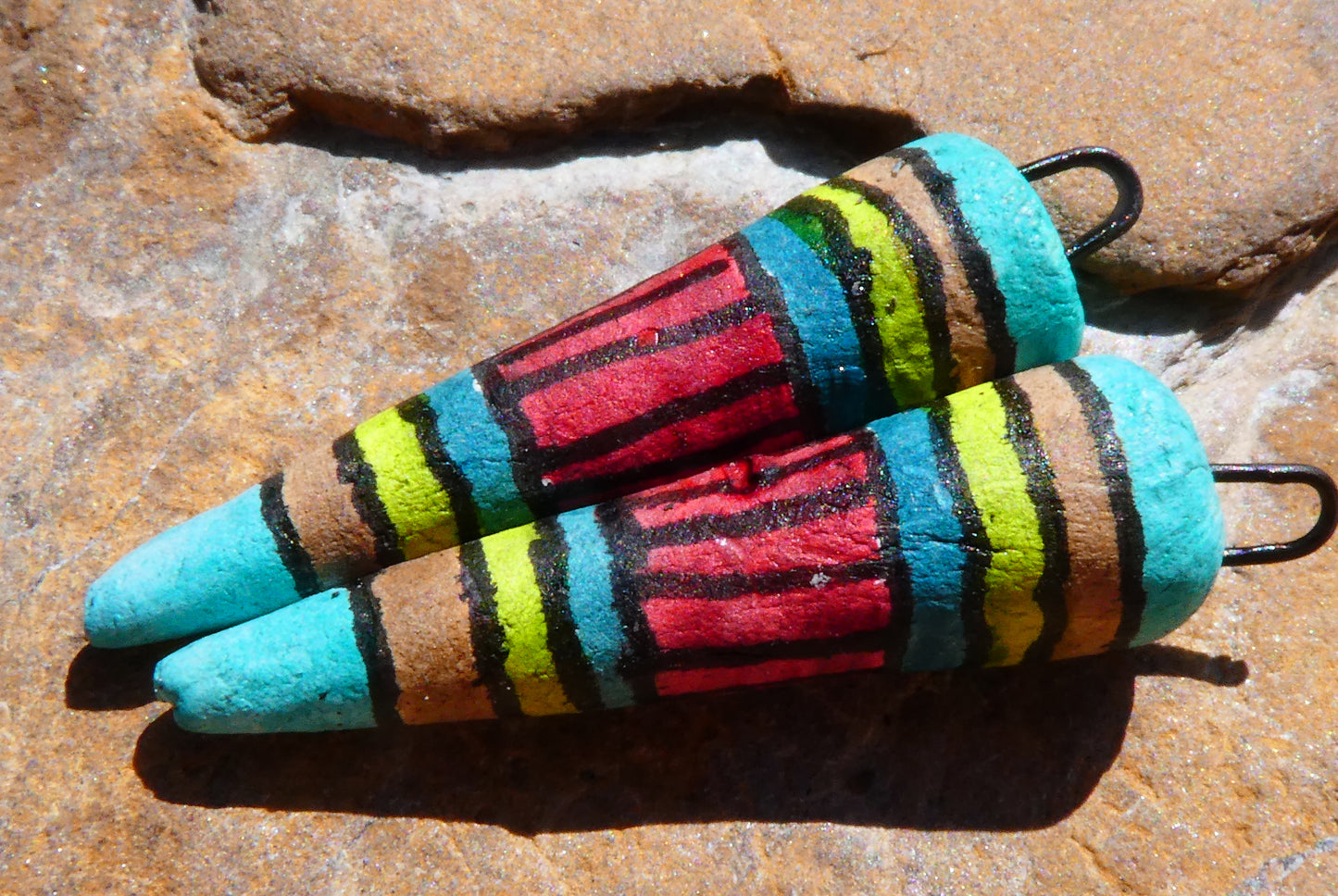 Ceramic Inky Spike Earring Charms #15