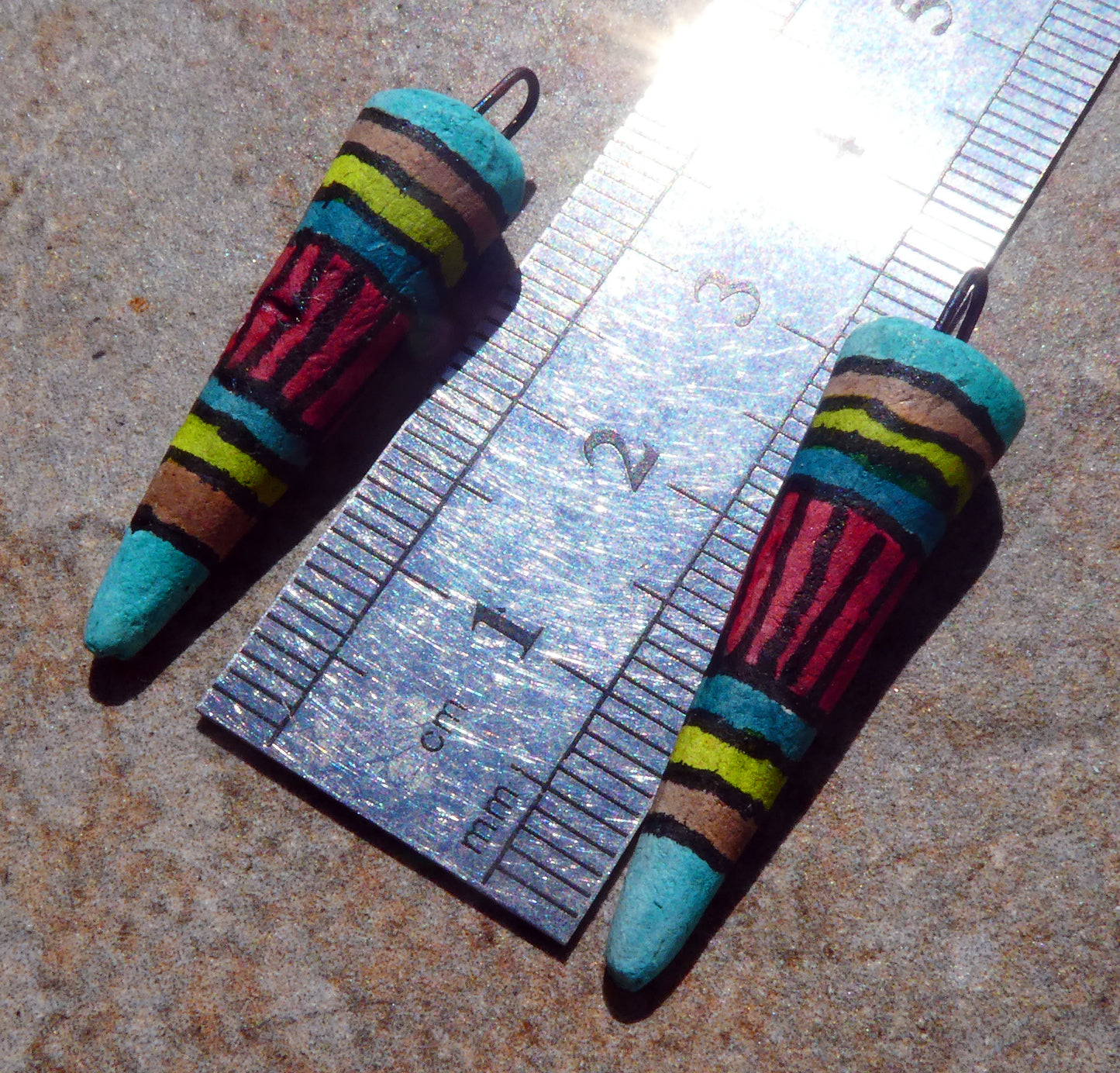 Ceramic Inky Spike Earring Charms #15