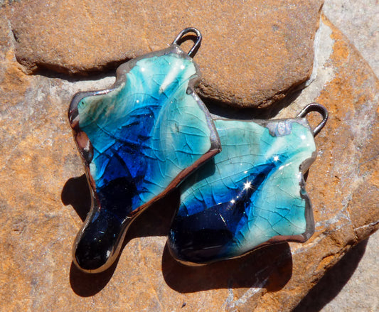 Ceramic Tatter Charms - Oriental Blue - ASYMMETRIC