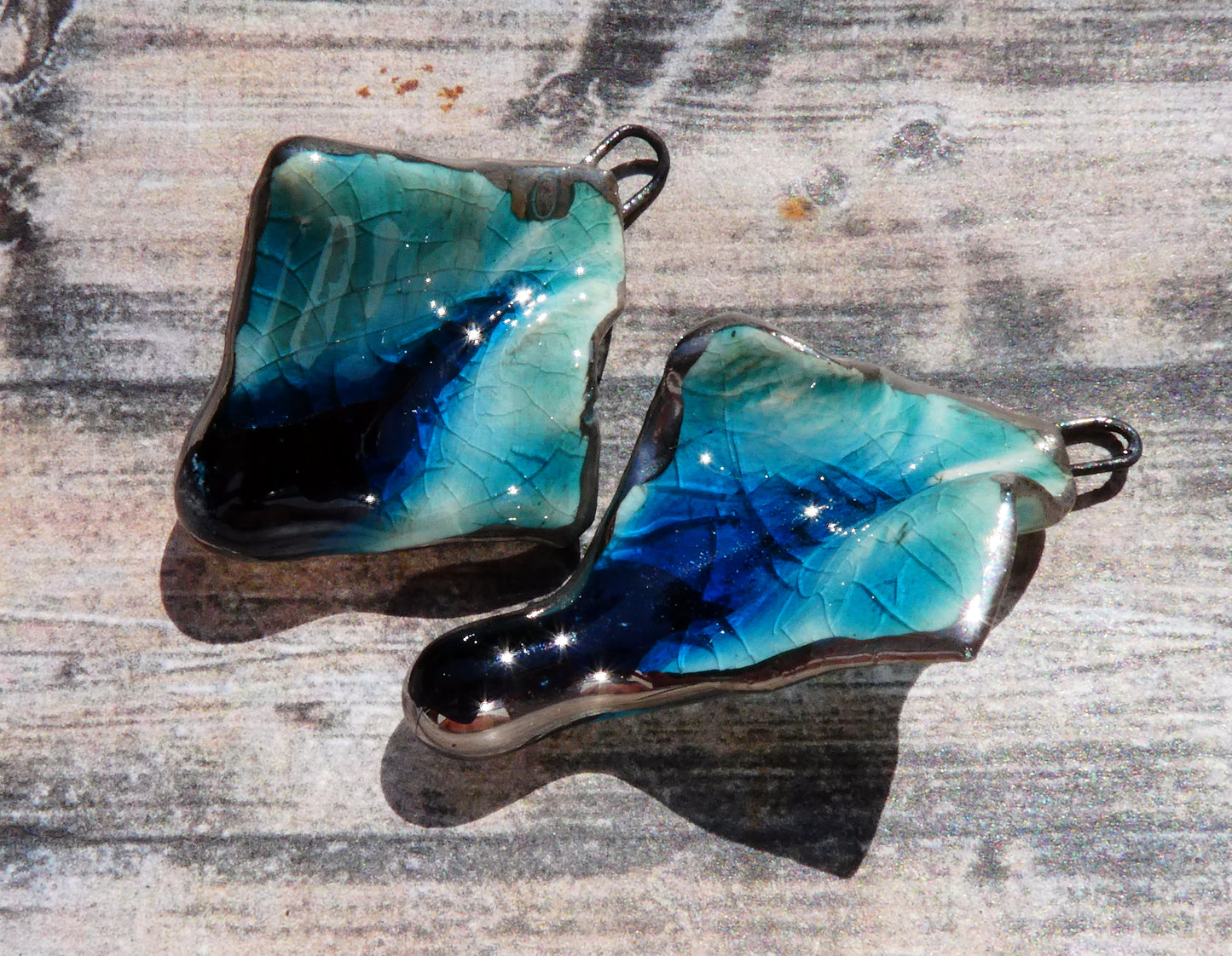 Ceramic Tatter Charms - Oriental Blue - ASYMMETRIC