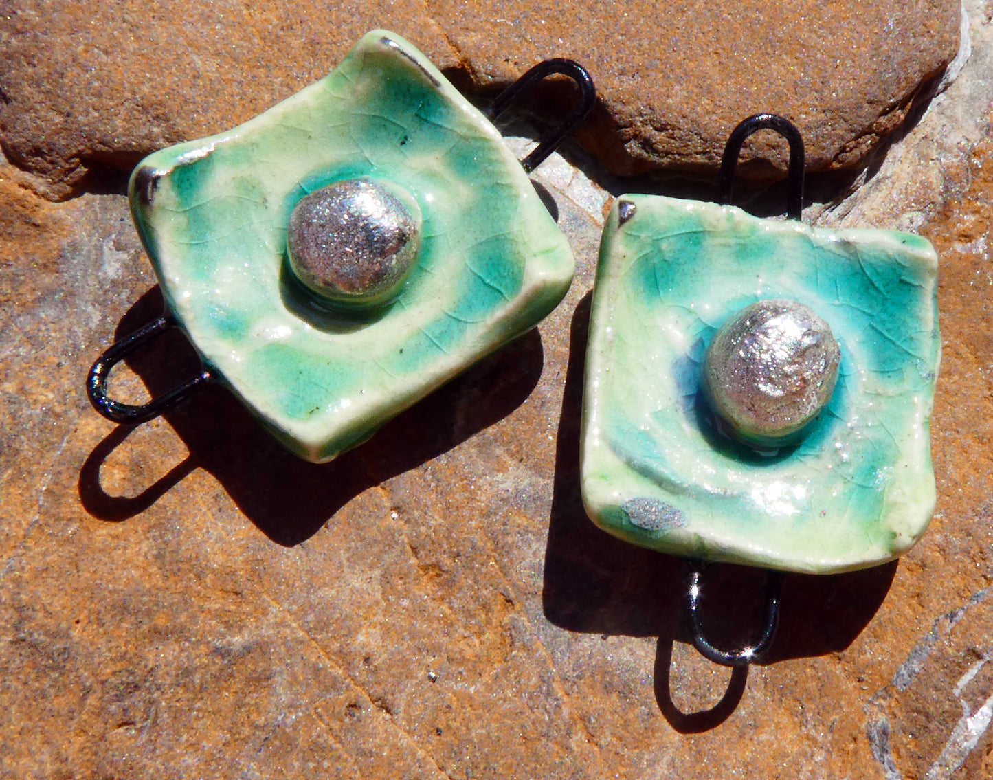 Ceramic Square Connectors- Lime
