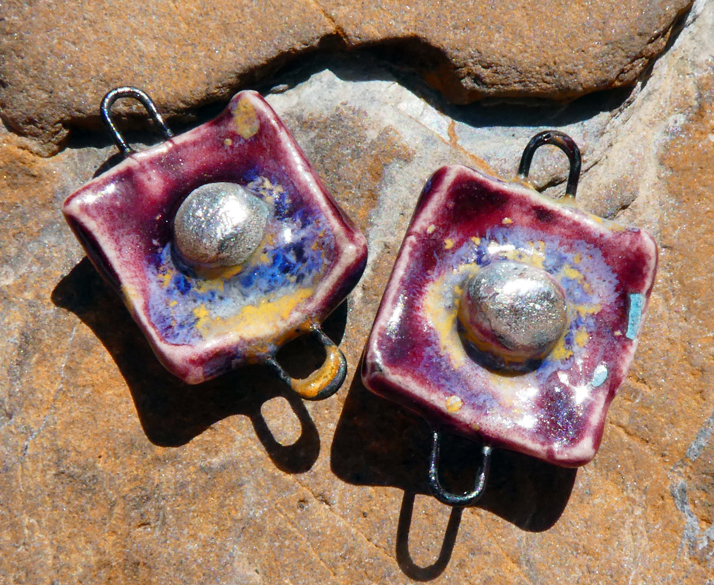 Ceramic Square Connectors- Sailors Delight