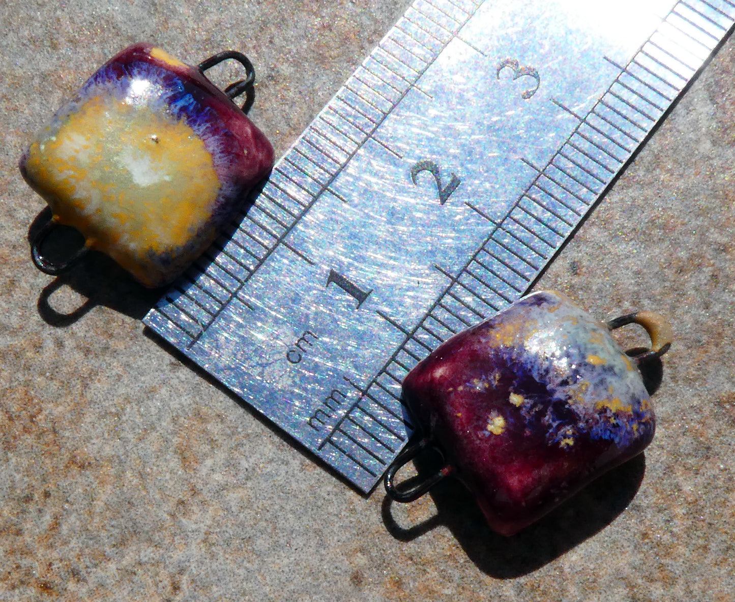 Ceramic Square Connectors- Sailors Delight