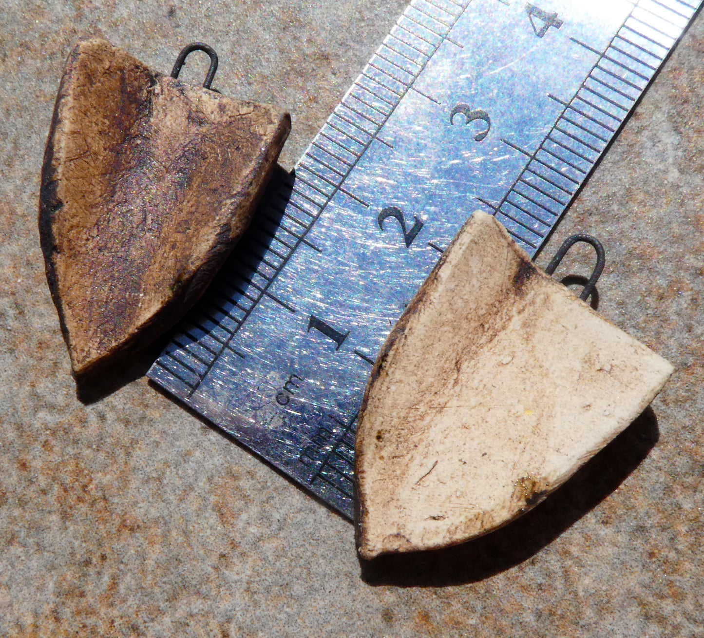 Ceramic Rustic Shield Charms #2