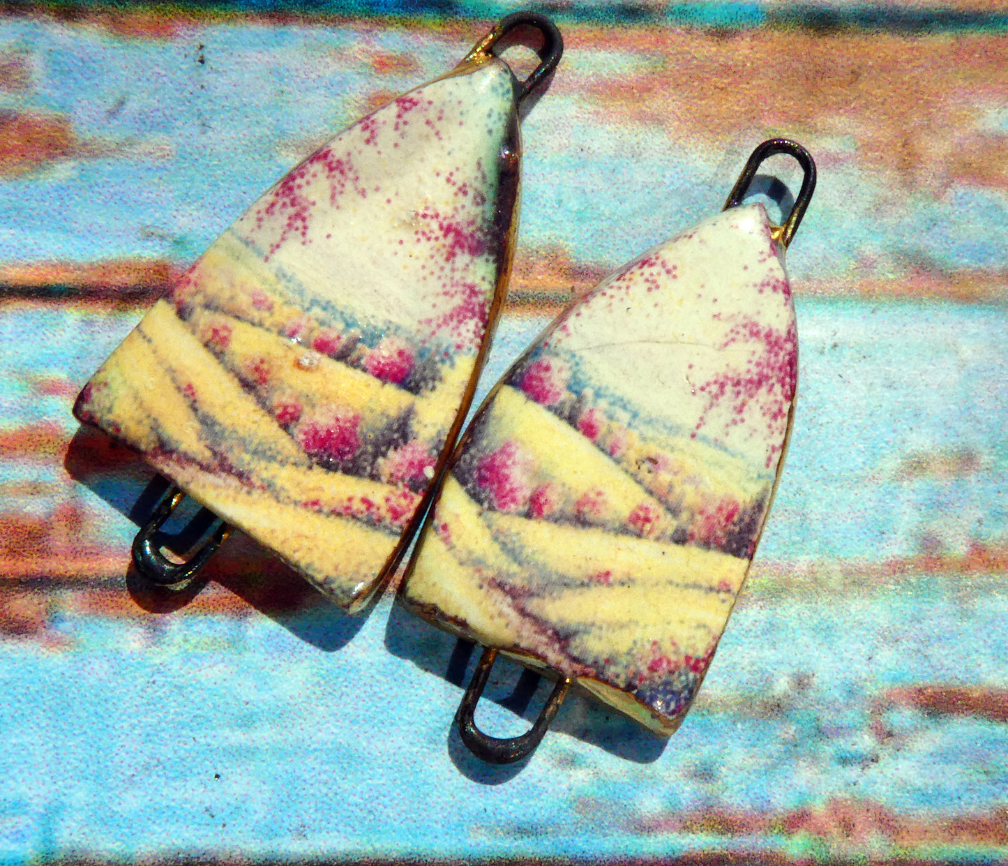 Ceramic Summer Scene Decal Arch Connectors - #1