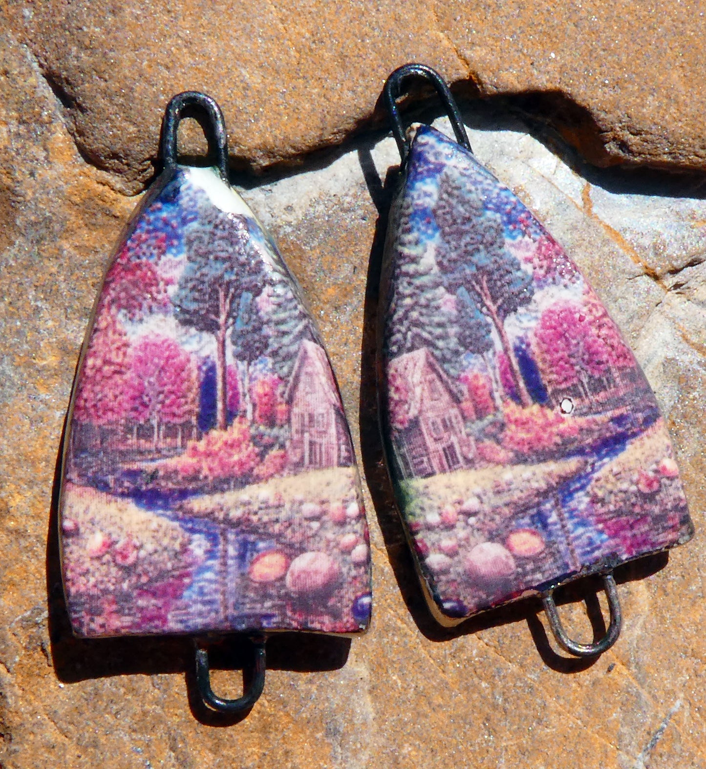 Ceramic Summer Scene Decal Arch Connectors - #2