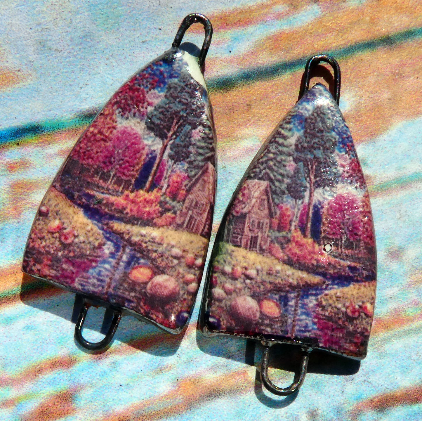 Ceramic Summer Scene Decal Arch Connectors - #2