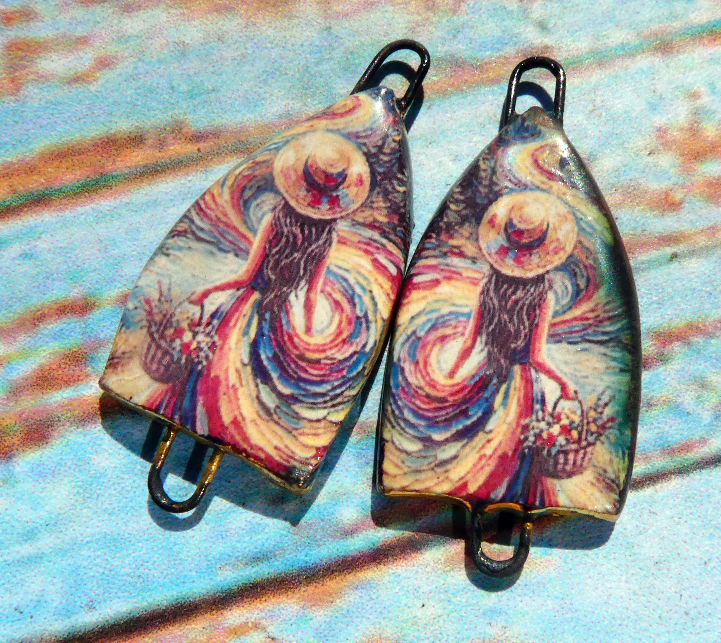 Ceramic Summer Scene Decal Arch Connectors - #3