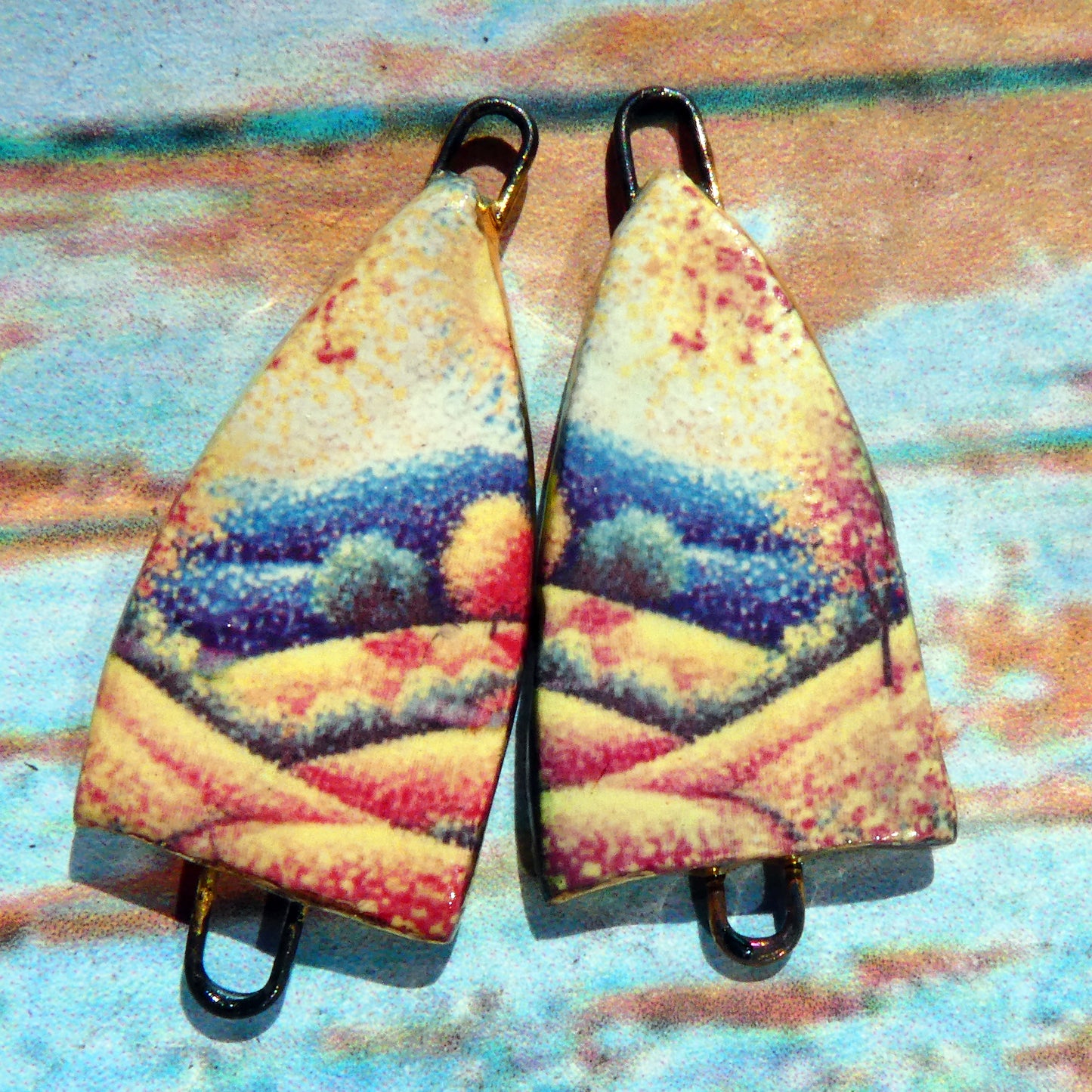 Ceramic Summer Scene Decal Arch Connectors - #4