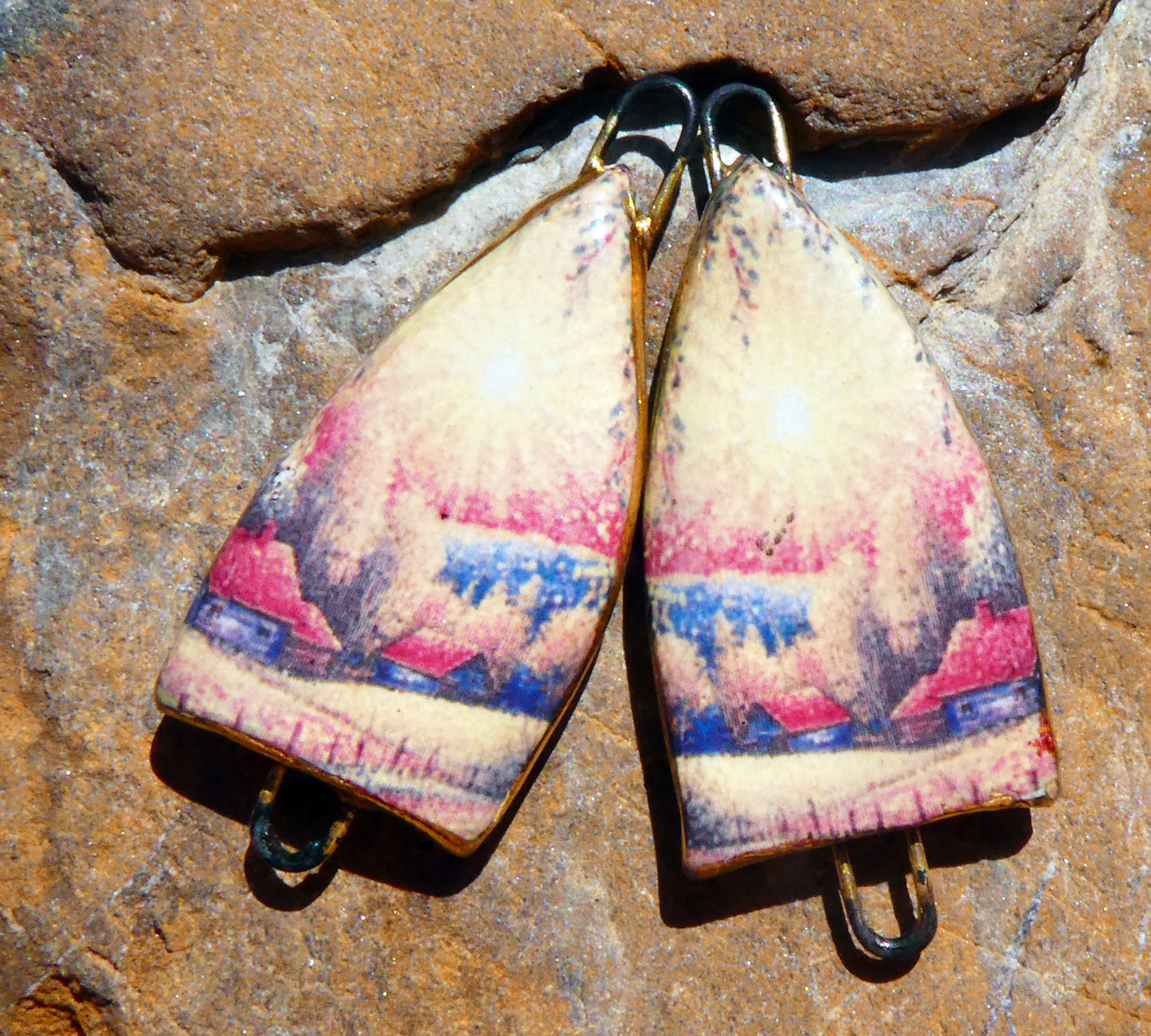 Ceramic Summer Scene Decal Arch Connectors - #5