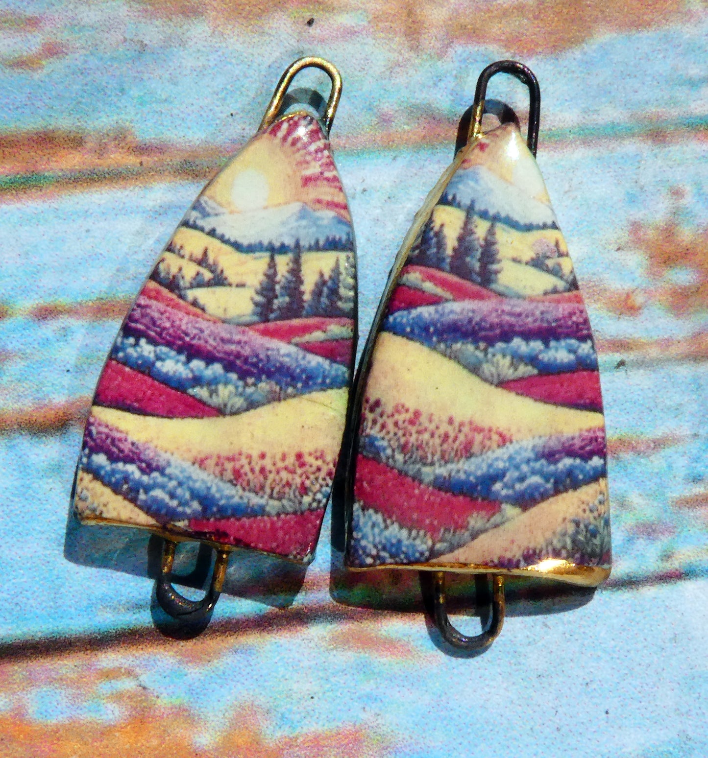 Ceramic Summer Scene Decal Arch Connectors - #6