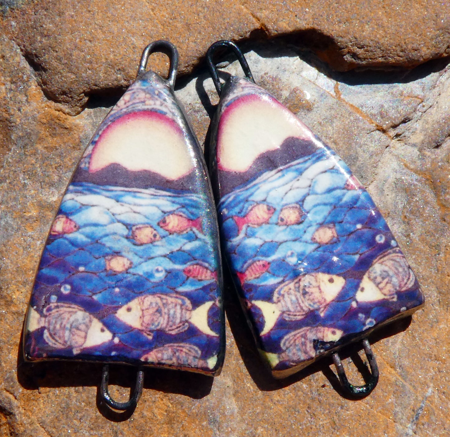 Ceramic Summer Scene Decal Arch Connectors - #8