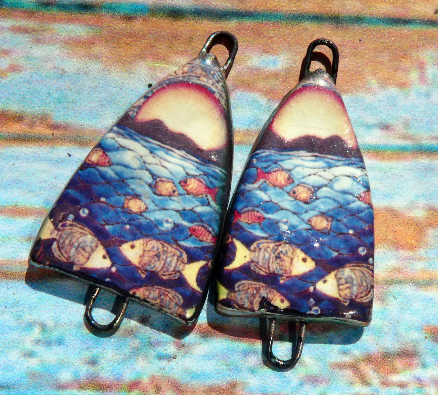 Ceramic Summer Scene Decal Arch Connectors - #8