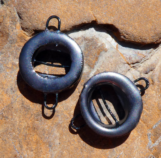 Ceramic Circular Wired Connectors - Pewter