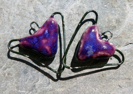 Ceramic Wiry Heart Connectors - Royal Fantasy