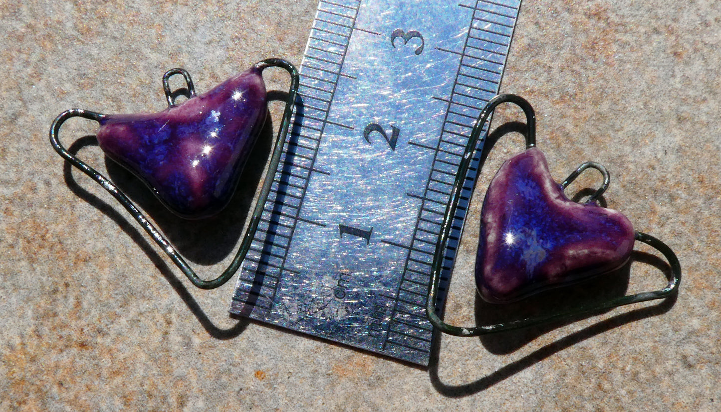 Ceramic Wiry Heart Connectors - Royal Fantasy