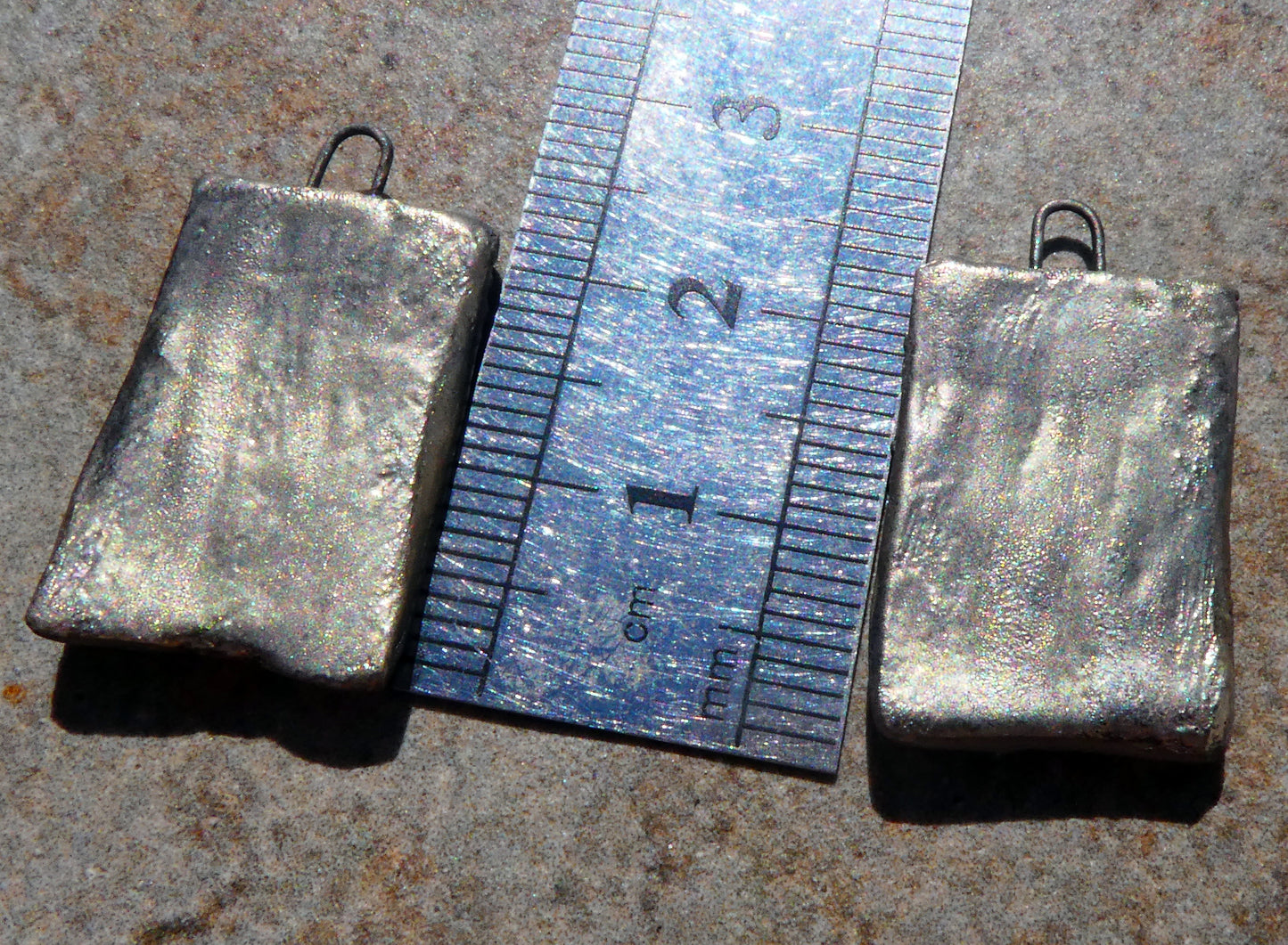 Ceramic Tablet Charms - Matte Gold and Platinum