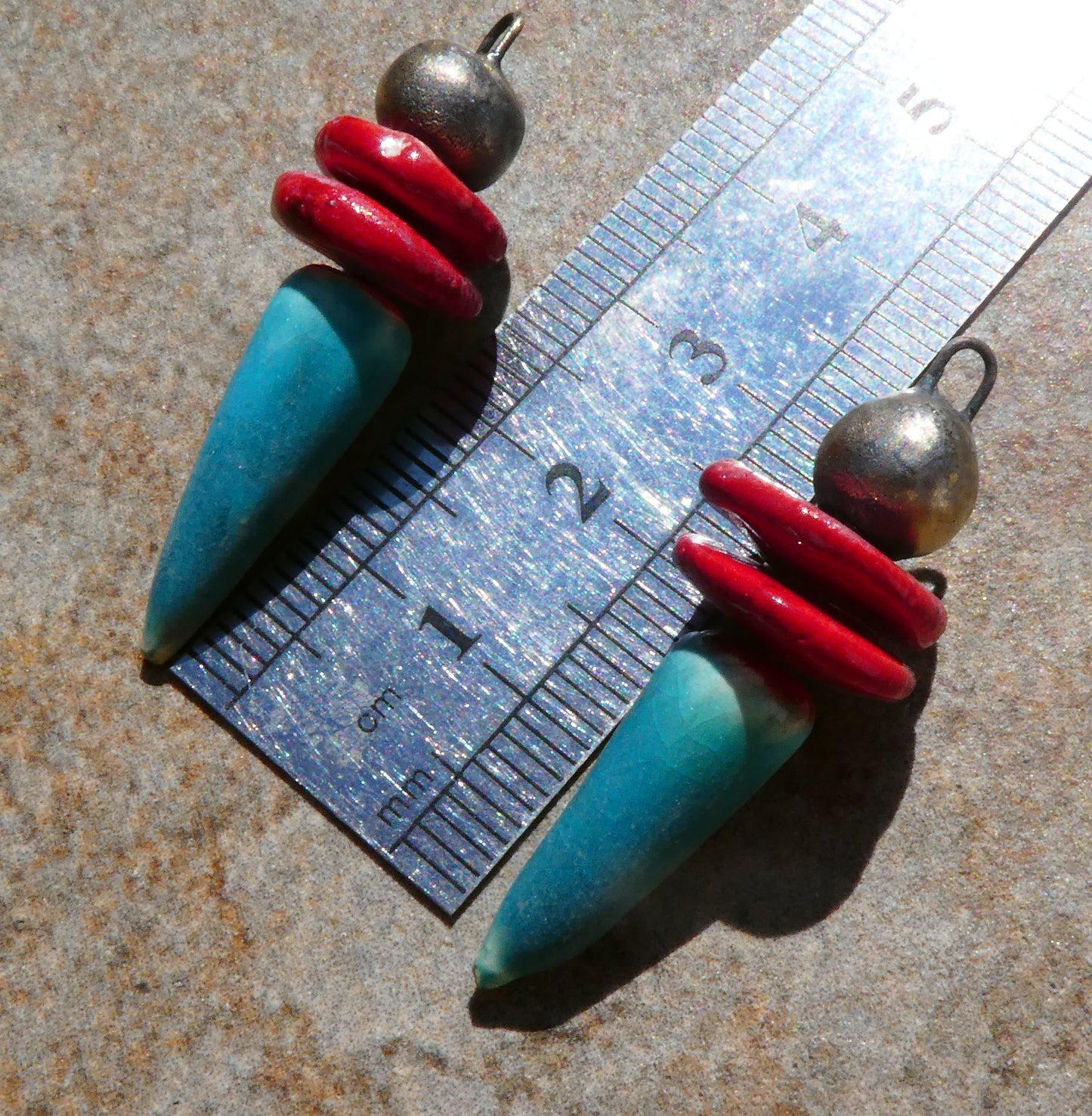 Ceramic Bobble Disc and Spike Stack Charms #4