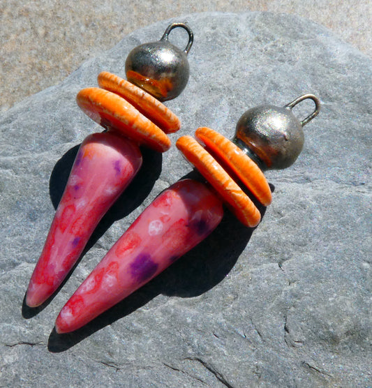 Ceramic Bobble Disc and Spike Stack Charms #8