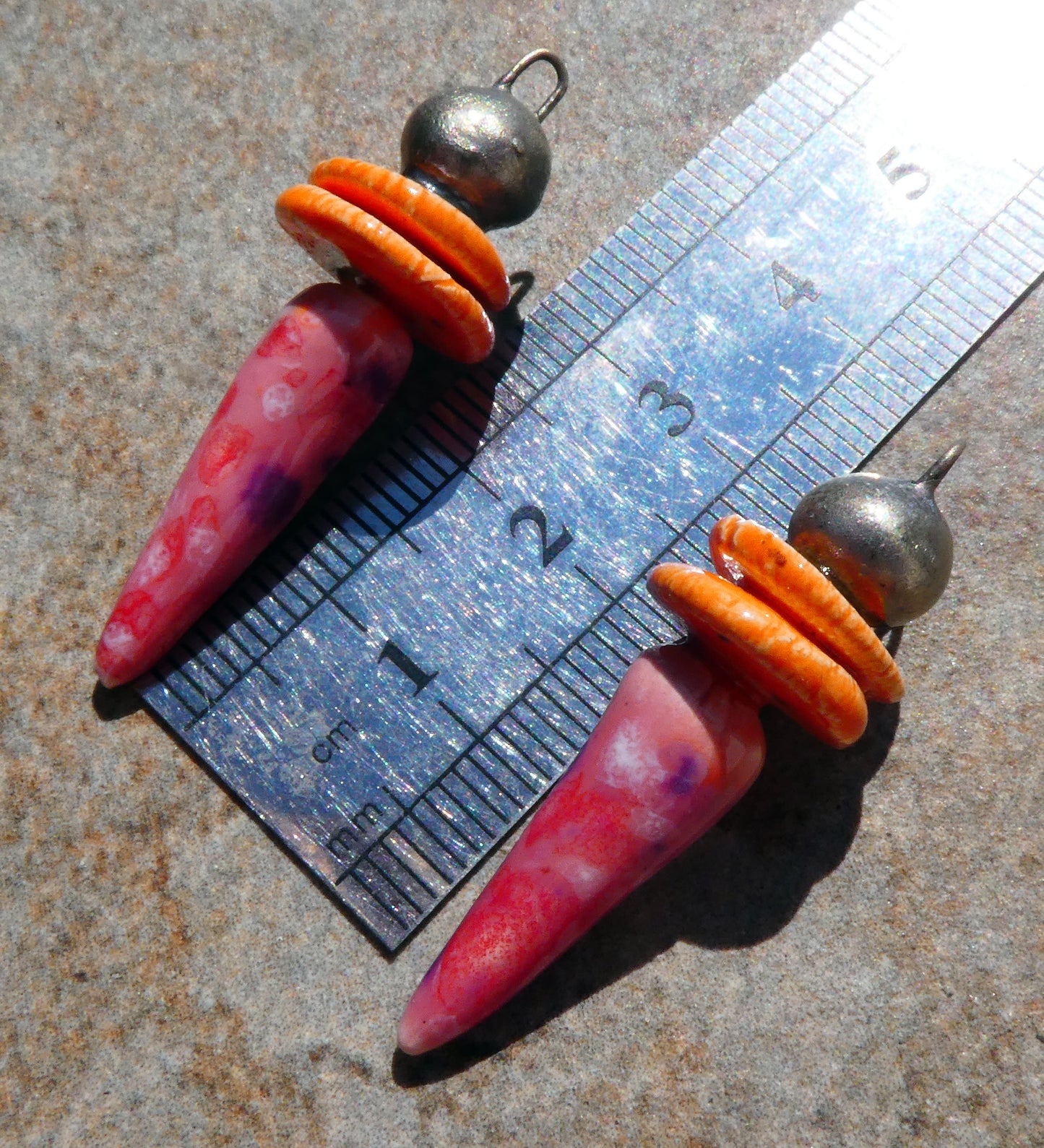 Ceramic Bobble Disc and Spike Stack Charms #8