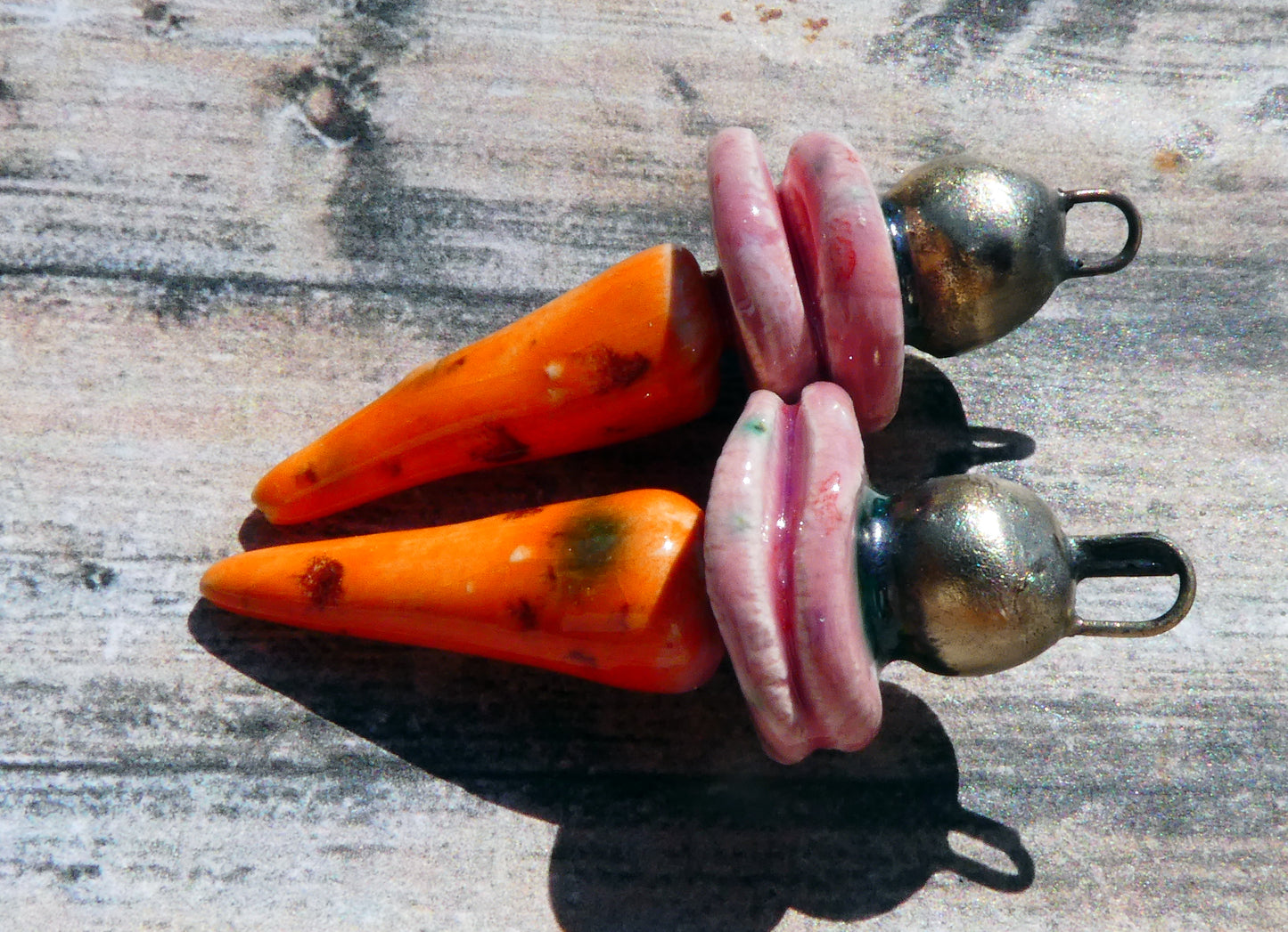 Ceramic Bobble Disc and Spike Stack Charms #9