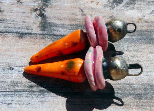 Ceramic Bobble Disc and Spike Stack Charms #9