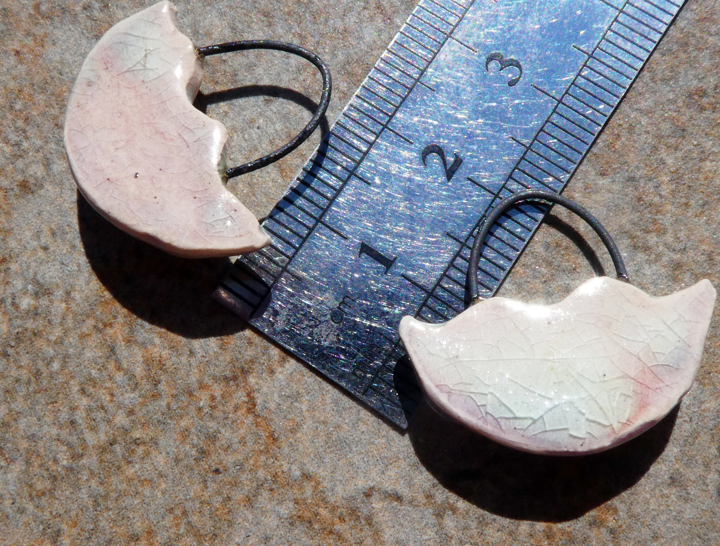 Ceramic Silver Wave Charms - #1