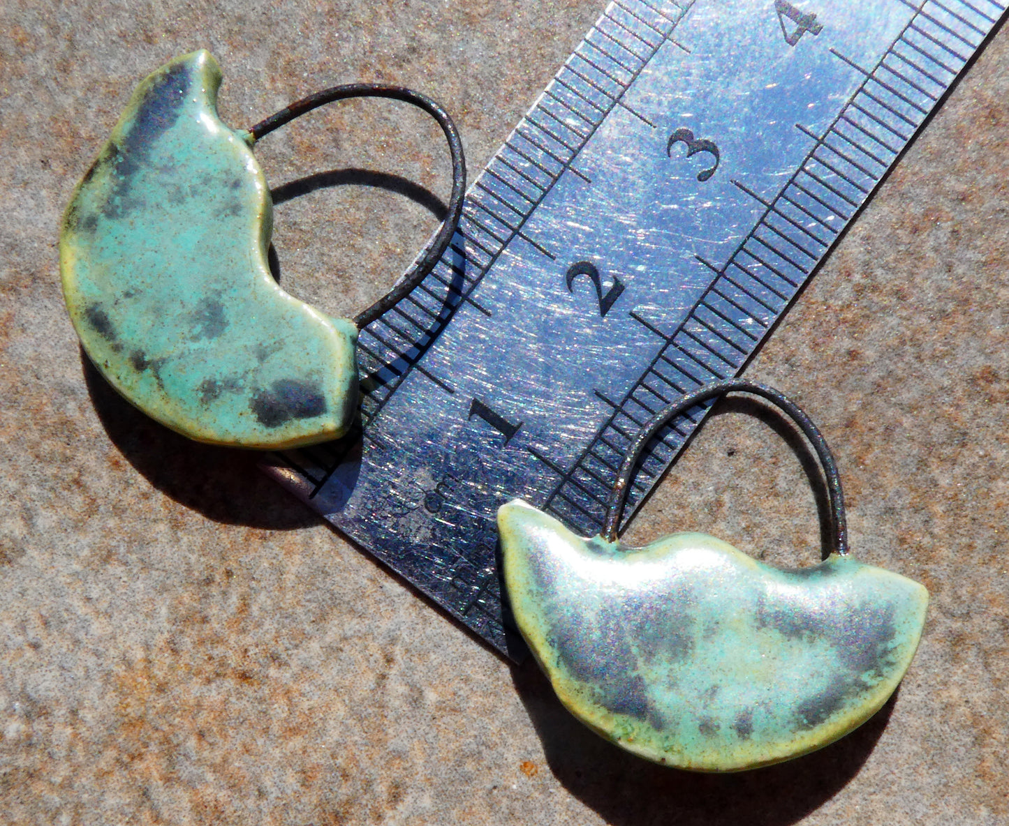 Ceramic Silver Wave Charms - #3