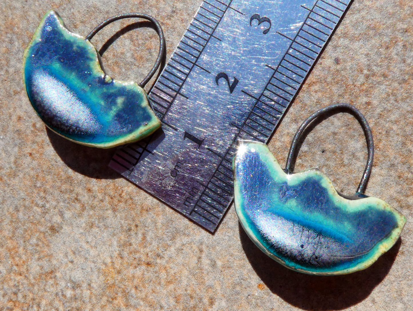 Ceramic Silver Wave Charms - #4