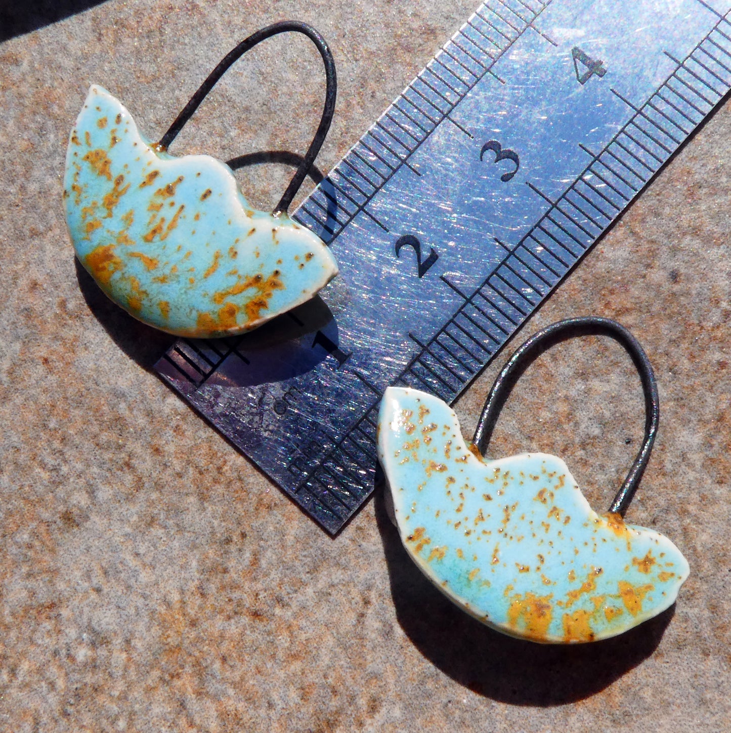 Ceramic Silver Wave Charms - #5