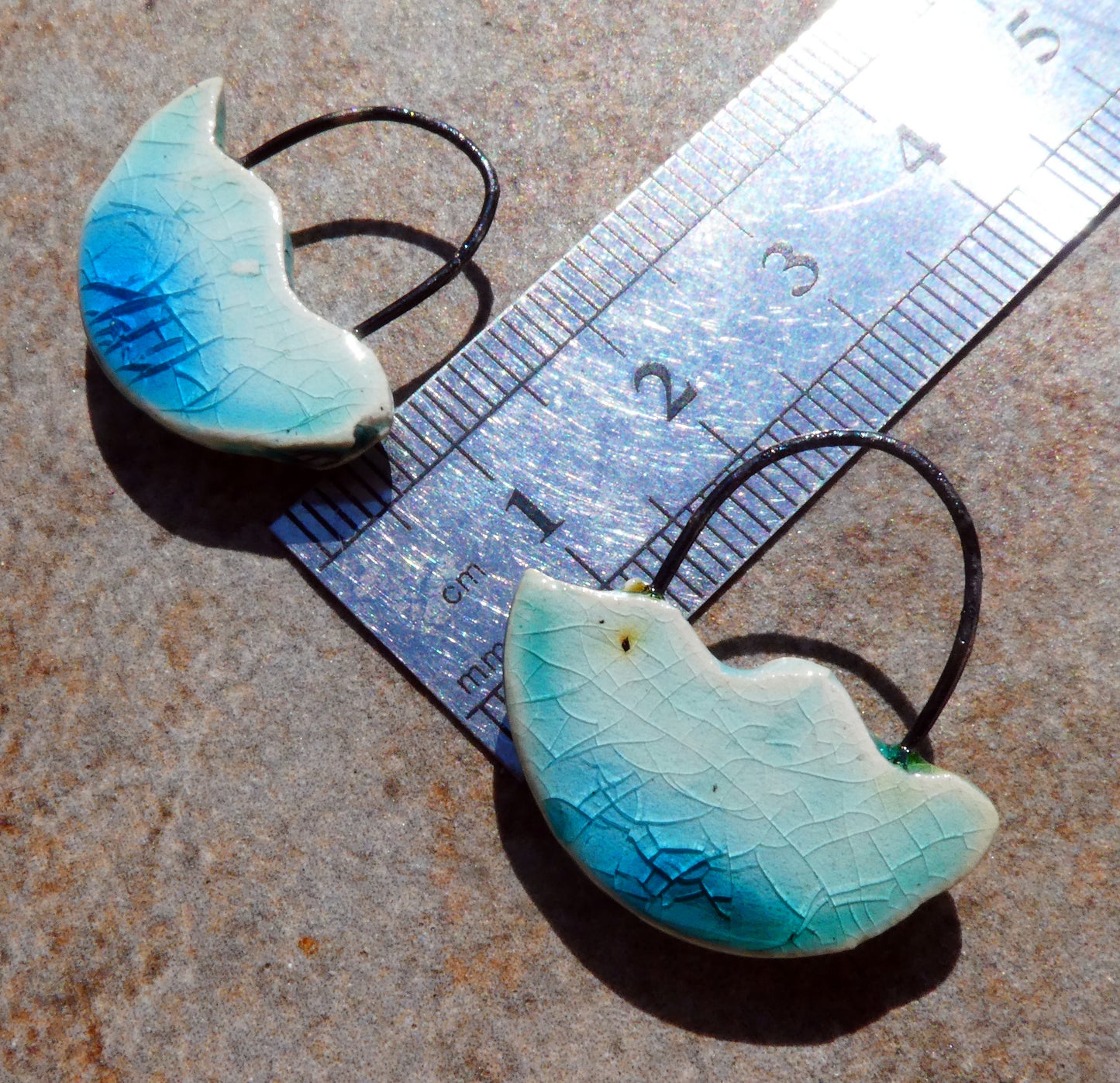Ceramic Silver Wave Charms - #7