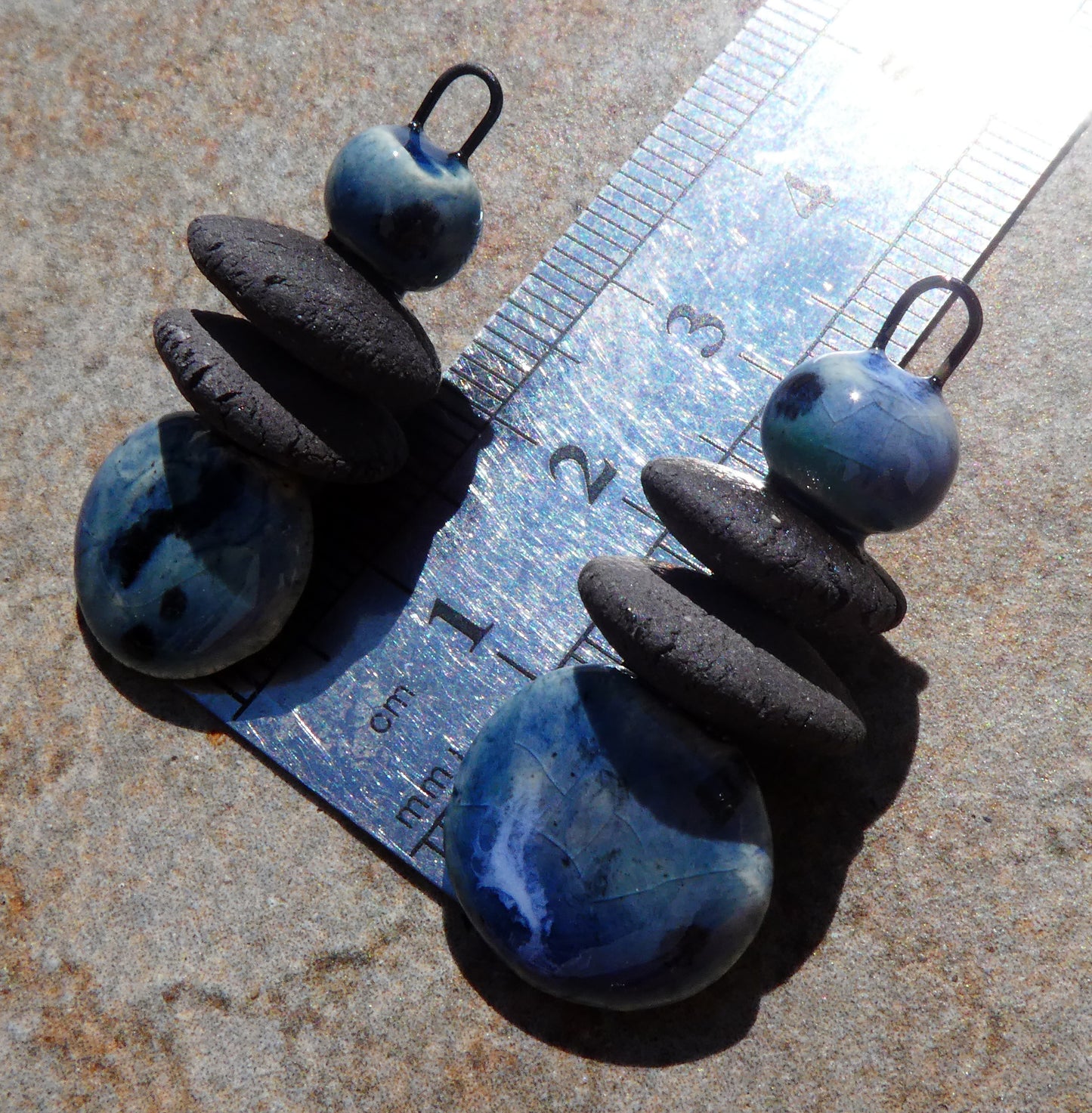 Ceramic Disc Stack Charms - Waterfall