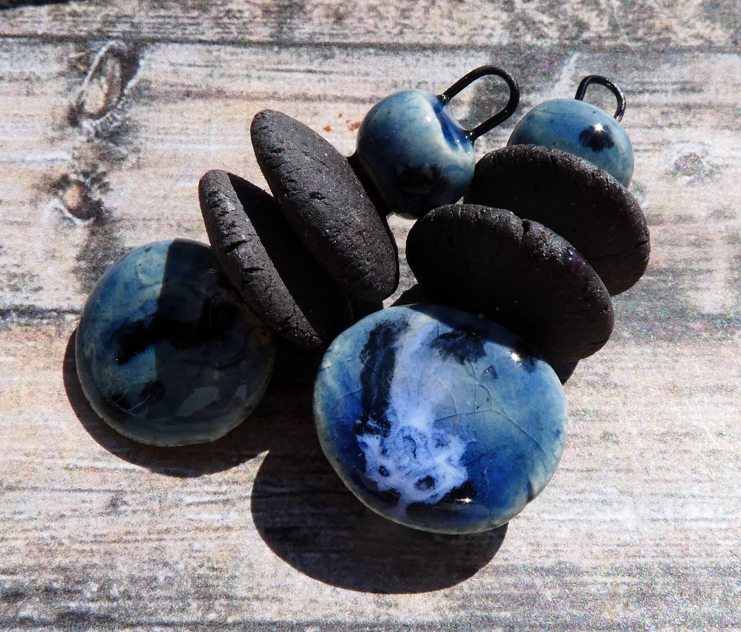 Ceramic Disc Stack Charms - Waterfall