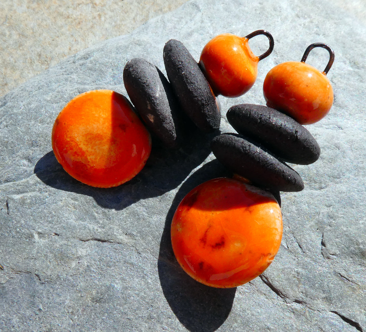Ceramic Disc Stack Charms - Wildfire