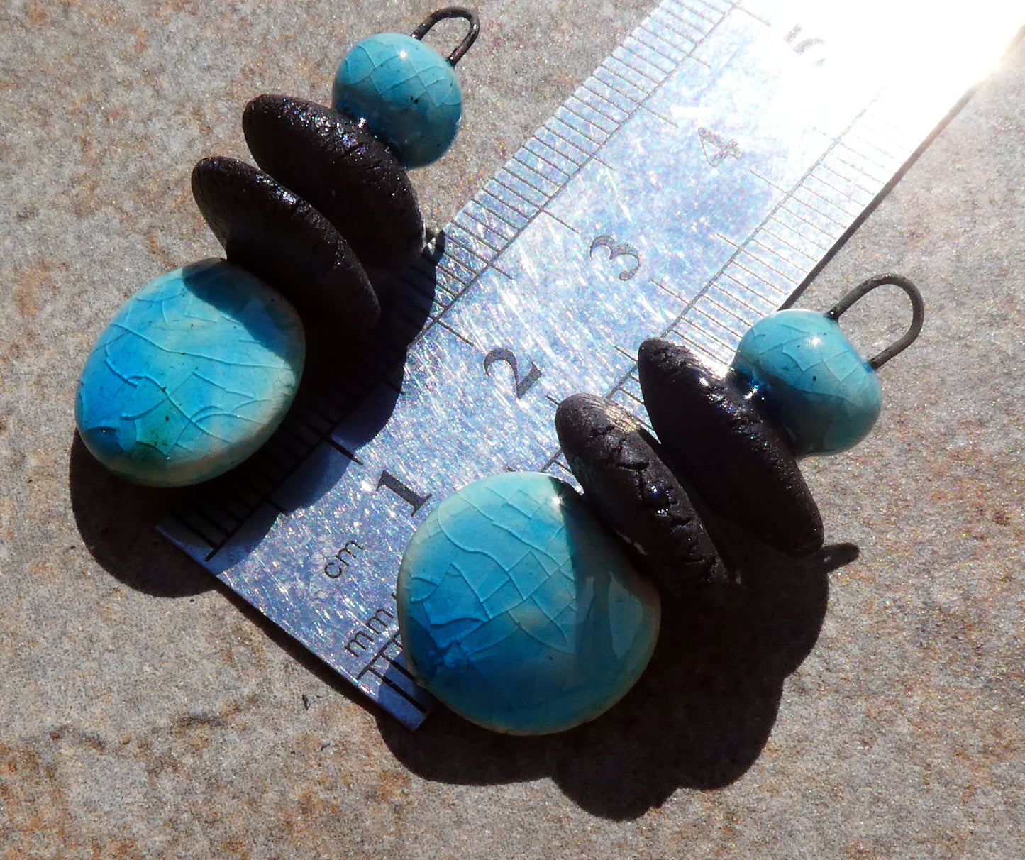Ceramic Disc Stack Charms - Taunton Turquoise