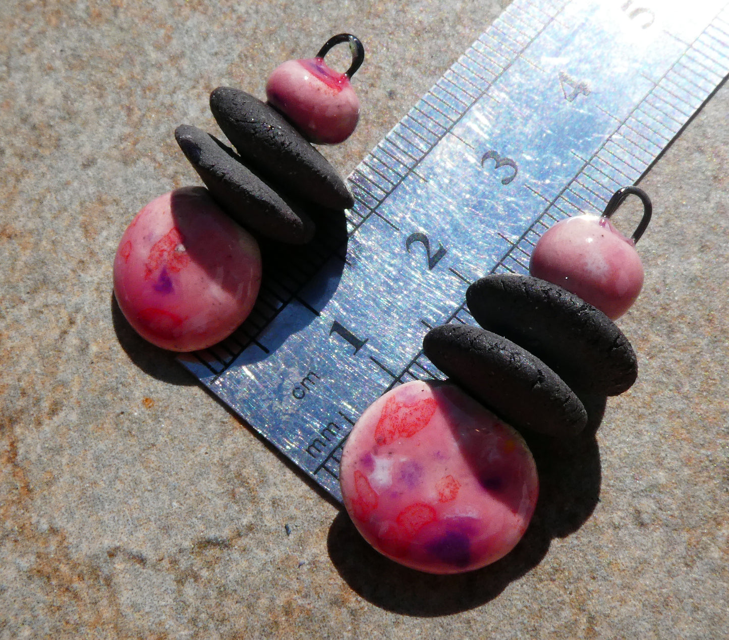 Ceramic Disc Stack Charms - Berry Tart