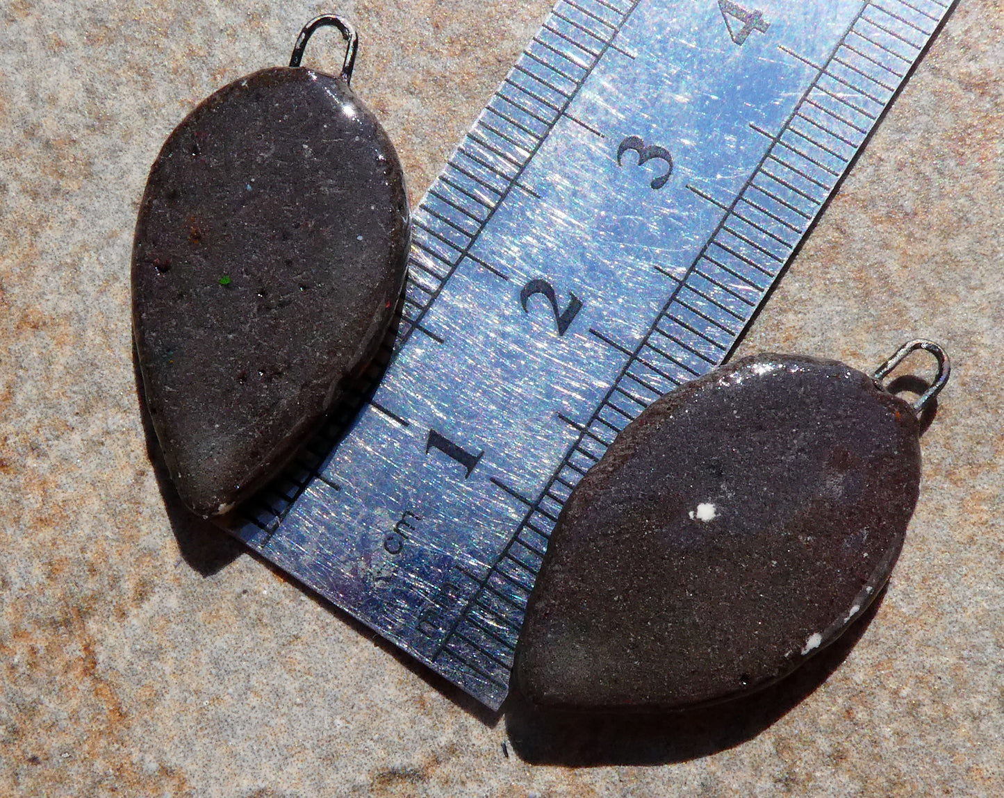 Ceramic Sgraffito Leaf Earring Charms #3