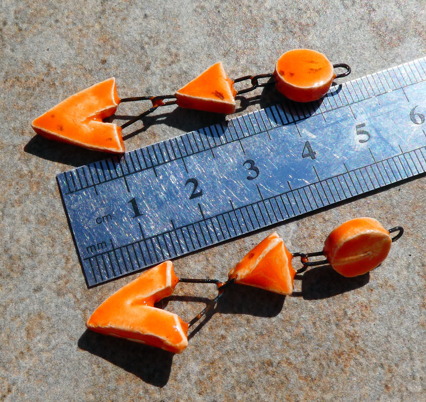 Ceramic Mixed Shape Dangles - Wildfire